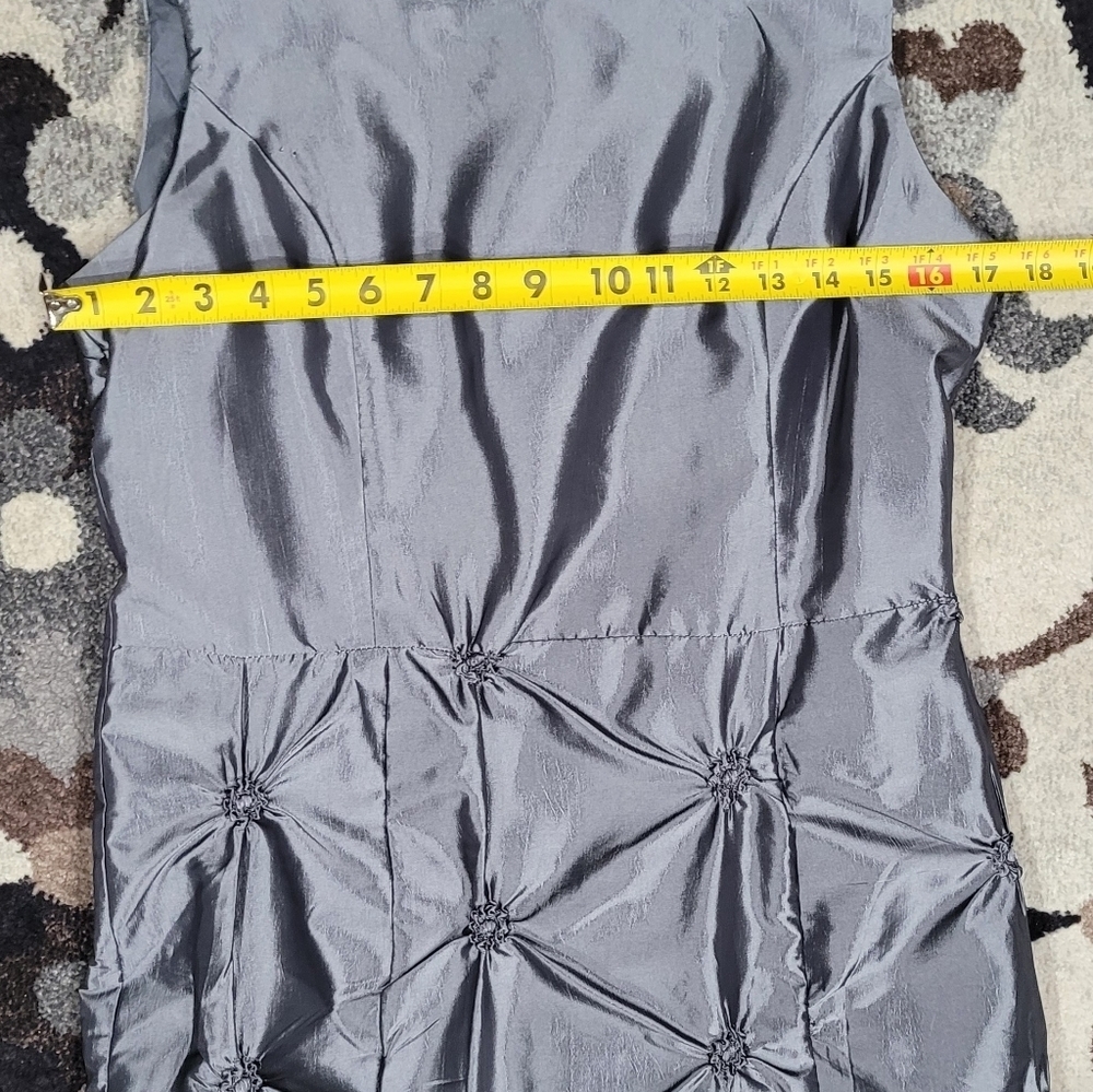 Nubiano Silver Gray Elegant 2-Piece Dress Suit Set Sz 8 Textured Midi Skirt - Picture 9 of 15